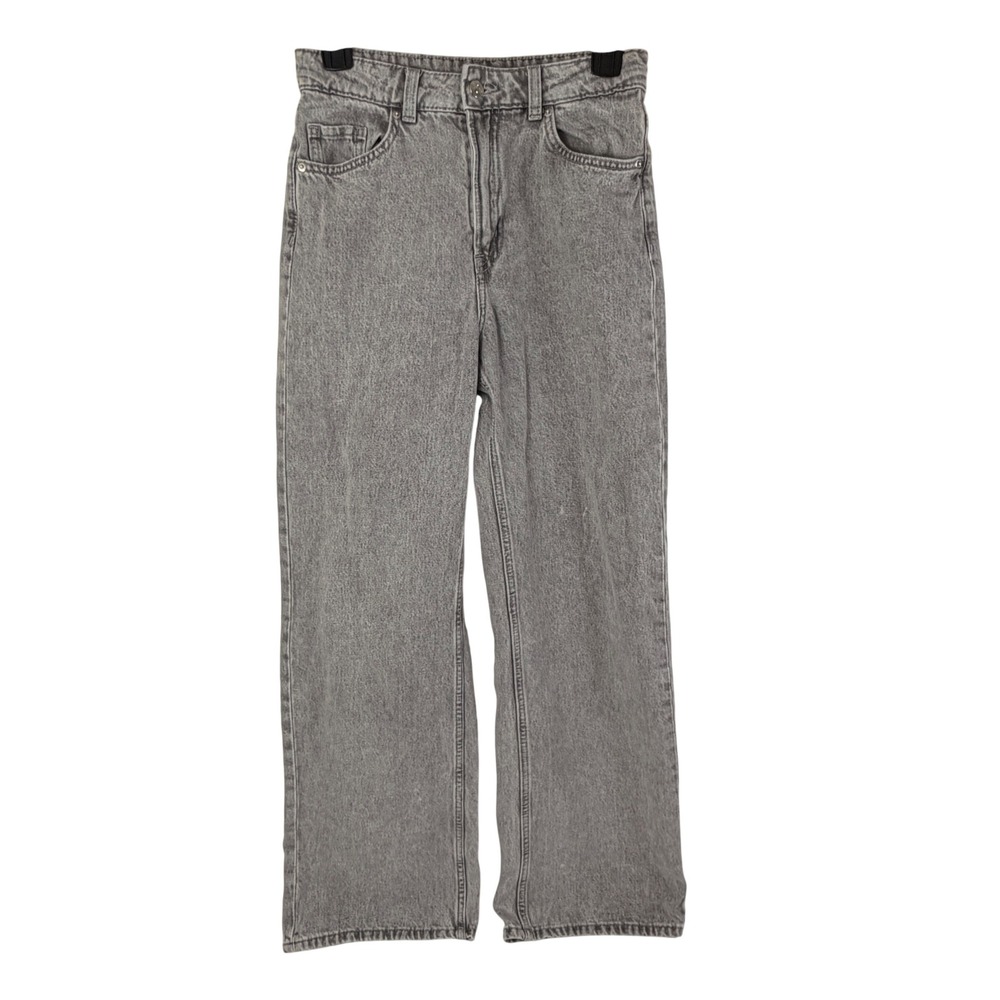 H&M Divided Jeans Womens 2 Gray Acid Wash High Rise Wide Leg Cotton Y2K